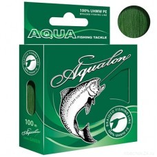Плетеный шнур AQUA Aqualon Dark-Green 0,18mm 100m, цвет - темно-зеленый, test - 13,60kg