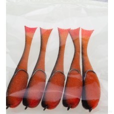 Рыбка поролоновая оснащенная на двойнике 140 мм. Цвет 26 UV упак. 5 шт.